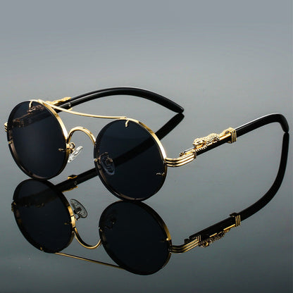 Davy | Round Sunglasses with Animal Detail