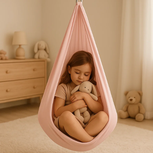 Davy | RustNest Cotton Therapy Sling | Soothing Deep Pressure | Black, 100×280 cm