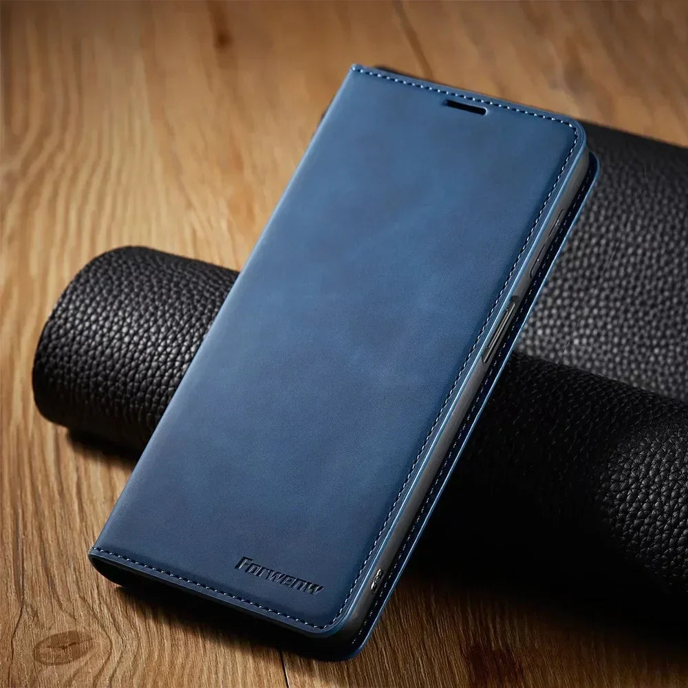 Davy | Leather Magnetic Case for Samsung Phones: Chic Protection
