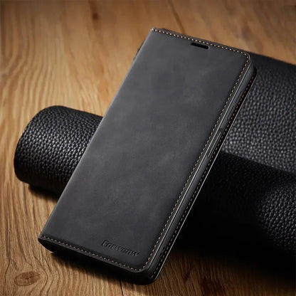 Davy | Leather Magnetic Case for Samsung Phones: Chic Protection