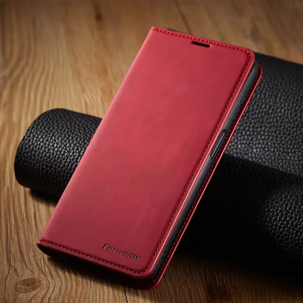 Davy | Leather Magnetic Case for Samsung Phones: Chic Protection