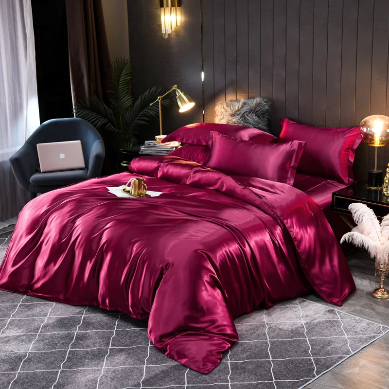 Davy | Satin Duvet Cover Set with Pillowcases