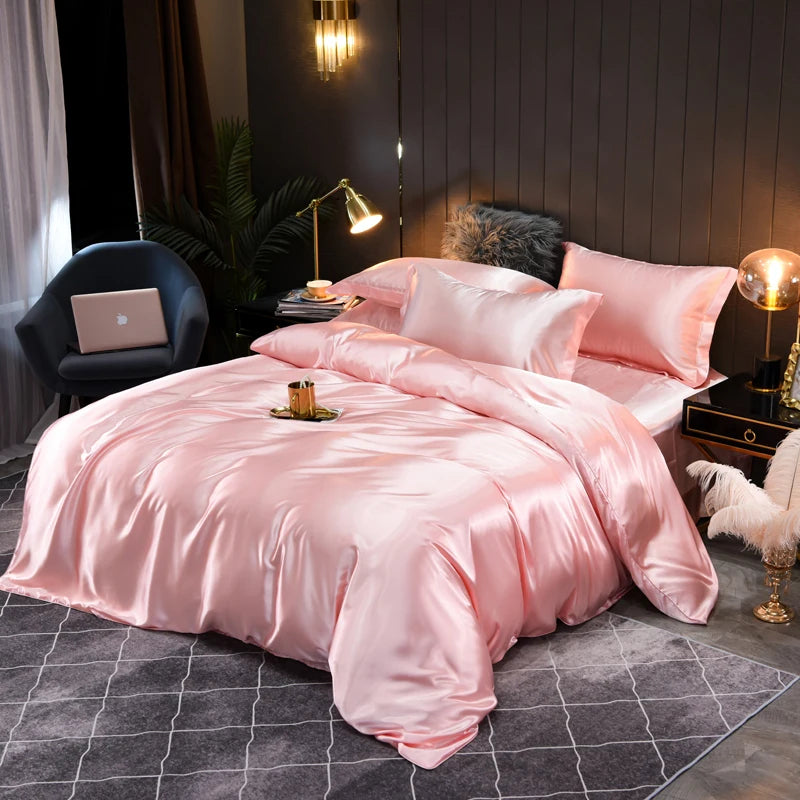 Davy | Satin Duvet Cover Set with Pillowcases