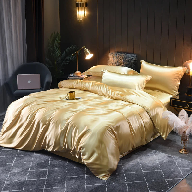 Davy | Satin Duvet Cover Set with Pillowcases
