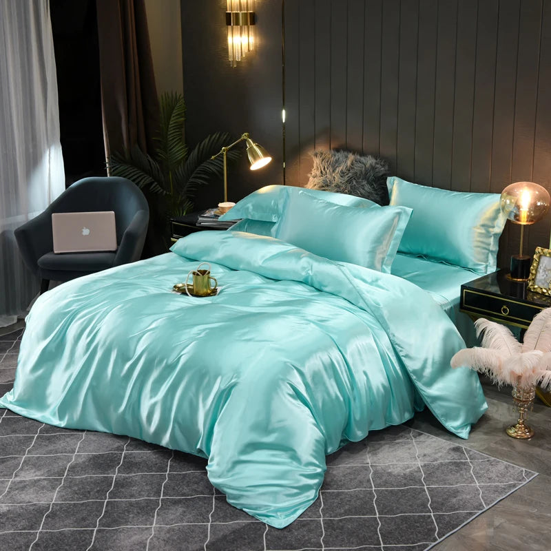 Davy | Satin Duvet Cover Set with Pillowcases