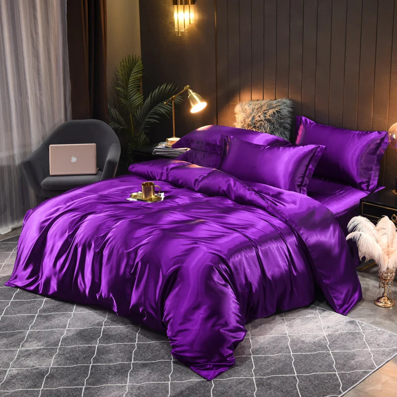 Davy | Satin Duvet Cover Set with Pillowcases
