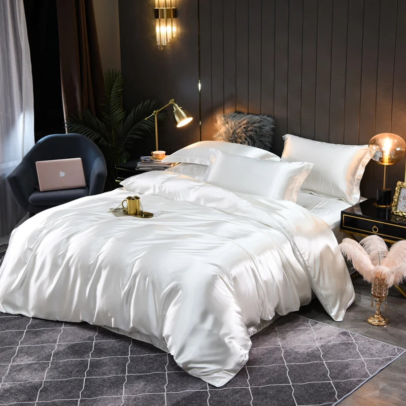 Davy | Satin Duvet Cover Set with Pillowcases