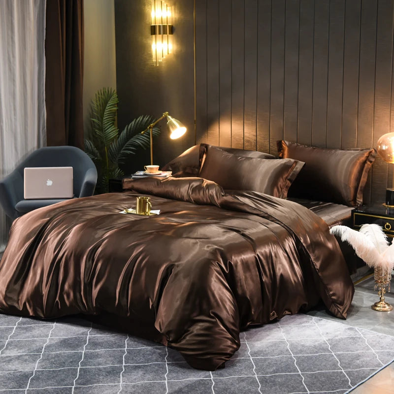 Davy | Satin Duvet Cover Set with Pillowcases