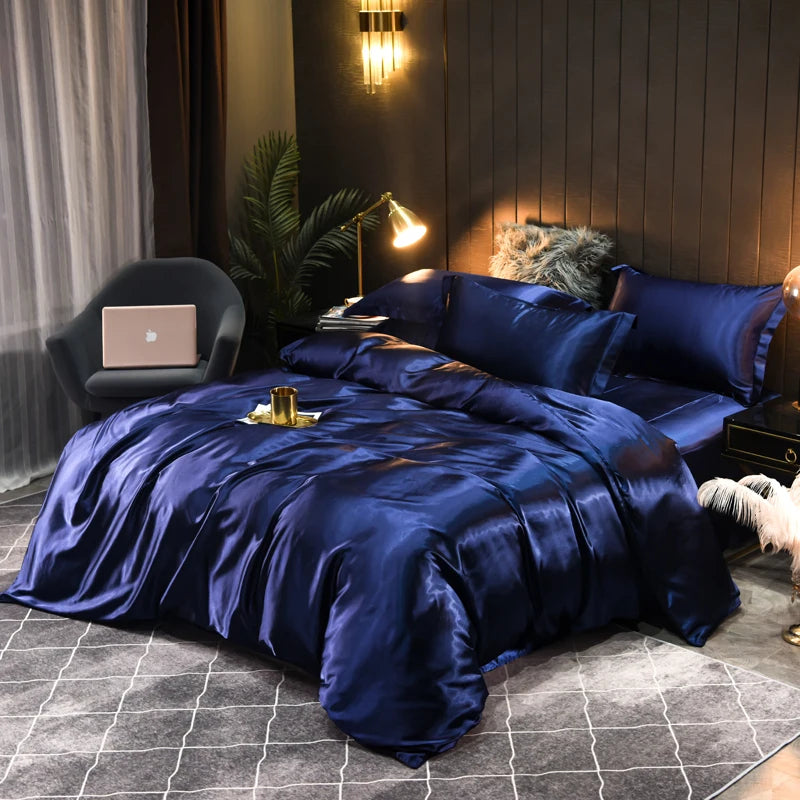 Davy | Satin Duvet Cover Set with Pillowcases