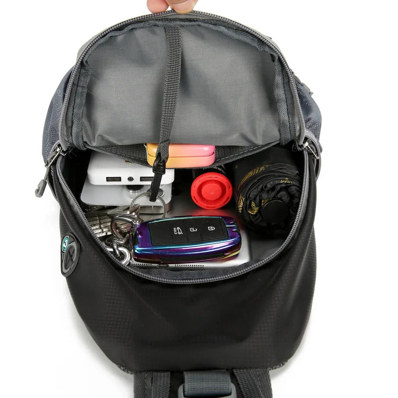 Davy | SecurePack | Anti-Theft Waterproof Multi-Pocket Shoulder Backpack – Lightweight Crossbody Travel Bag