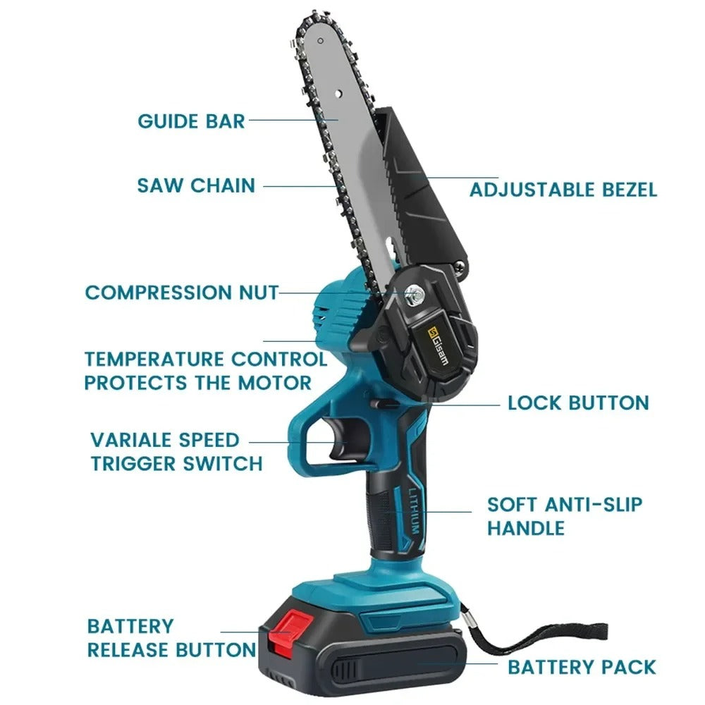 Davy | SharpCut 6” Wireless Chainsaw | Powerful and Ergonomic | Lightweight
