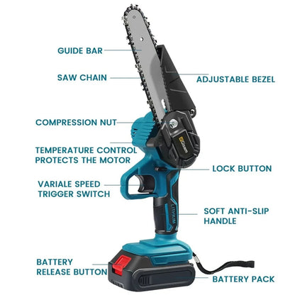 Davy | SharpCut 6” Wireless Chainsaw | Powerful and Ergonomic | Lightweight