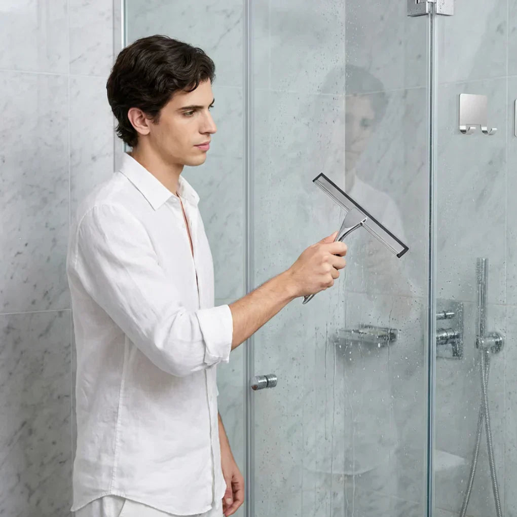 Davy | Shower Door Squeegee with Adhesive Hooks