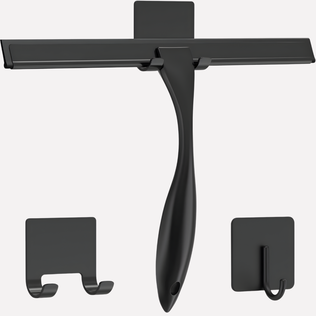 Davy | Shower Door Squeegee with Adhesive Hooks