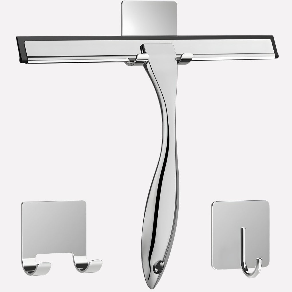Davy | Shower Door Squeegee with Adhesive Hooks