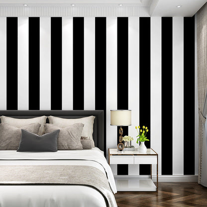 Davy | Simple Wide Stripes Non-Adhesive Wallpaper for Coffee Room and Clothing Store, 33 Feet x 20.5 Inches