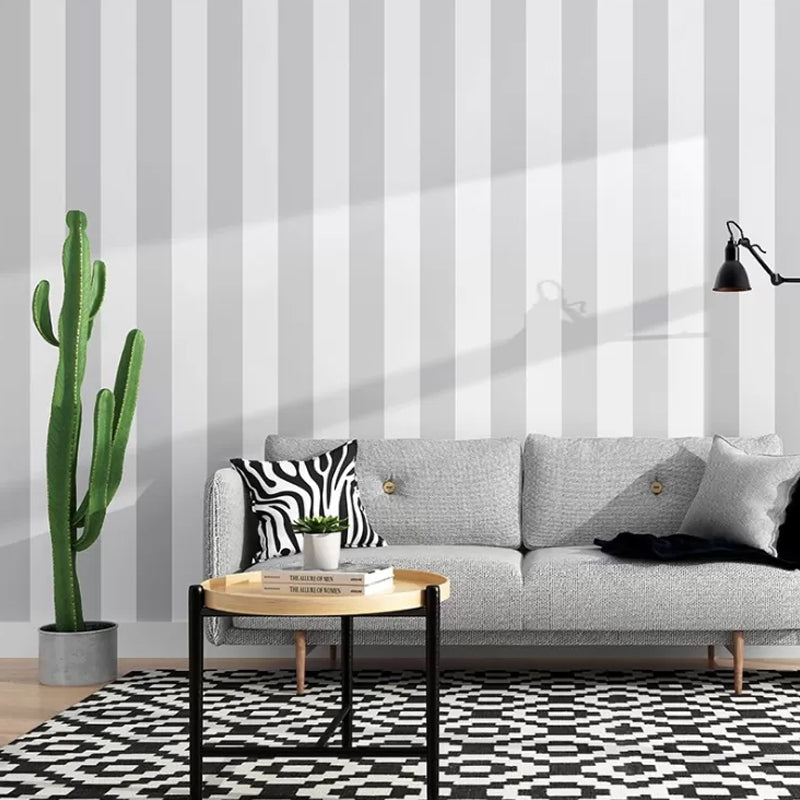 Davy | Simple Wide Stripes Non-Adhesive Wallpaper for Coffee Room and Clothing Store, 33 Feet x 20.5 Inches