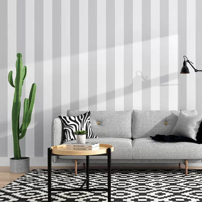 Davy | Simple Wide Stripes Non-Adhesive Wallpaper for Coffee Room and Clothing Store, 33 Feet x 20.5 Inches