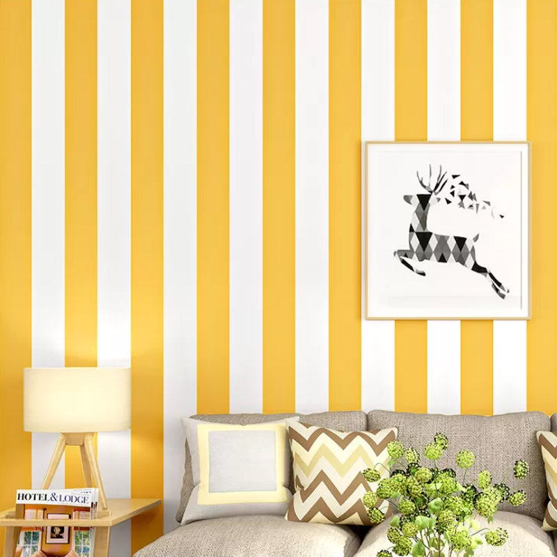 Davy | Simple Wide Stripes Non-Adhesive Wallpaper for Coffee Room and Clothing Store, 33 Feet x 20.5 Inches