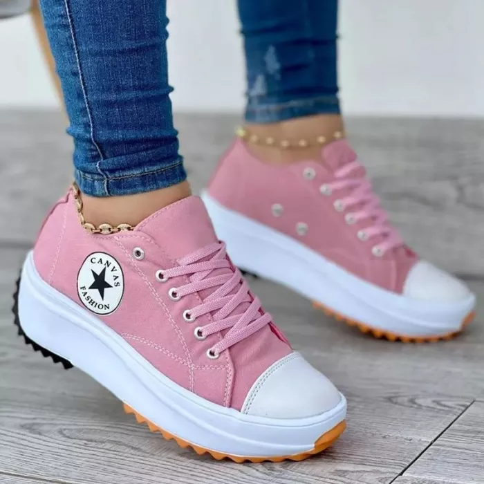 Women's Elevated Platform Canvas Sneakers