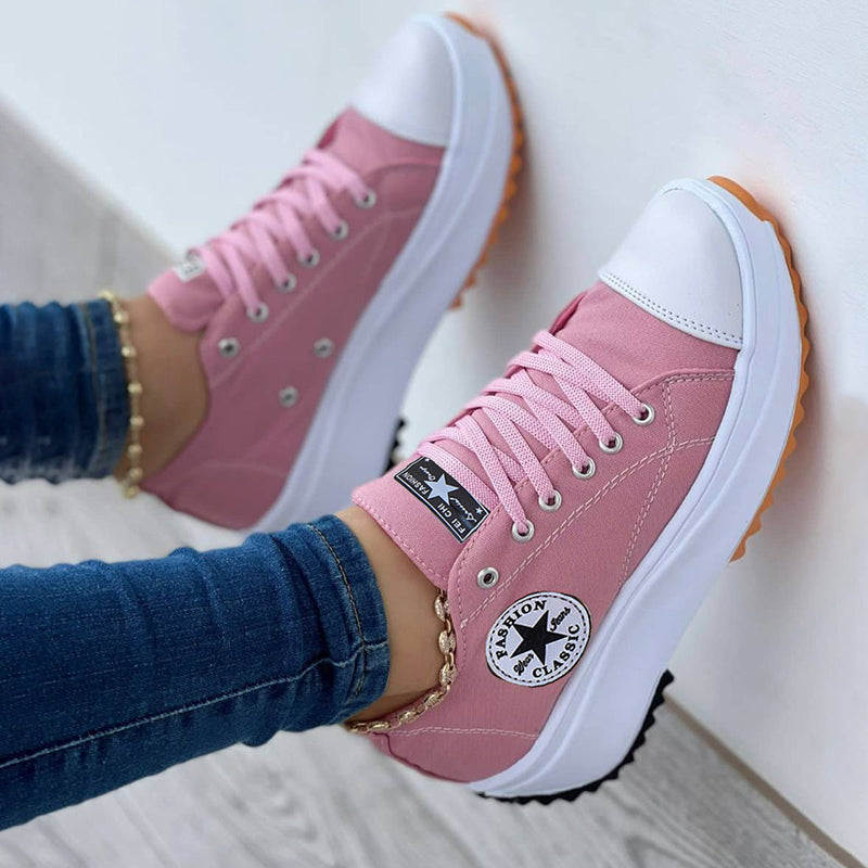 Women's Elevated Platform Canvas Sneakers