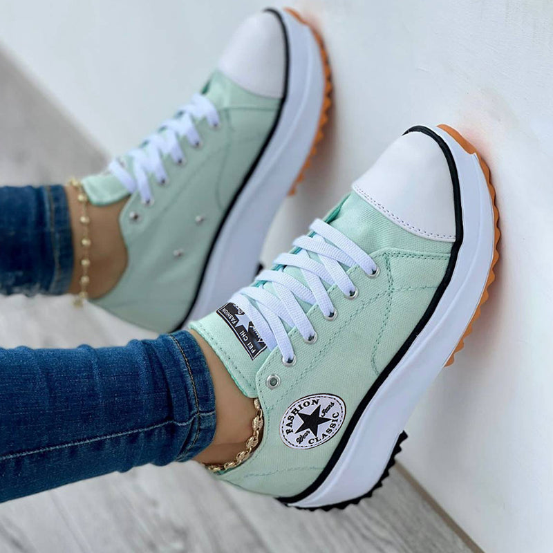 Women's Elevated Platform Canvas Sneakers