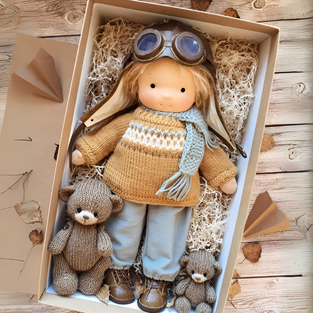 Davy | Soft Waldorf Cuddly Doll with Natural Features