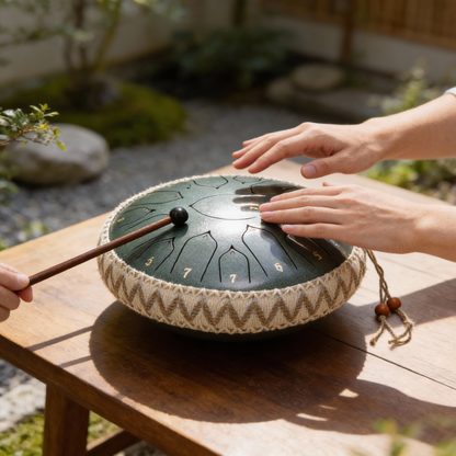 Davy | Steel Tongue Drum: C Major, Harmonic Resonance, Mallets & Accessories