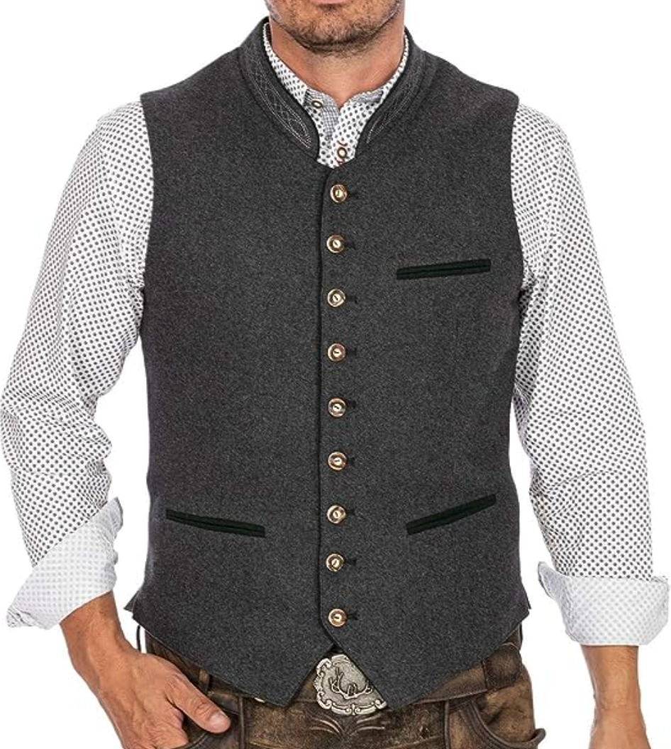 Davy | Men's Traditional Embroidered Slim Fit Vest