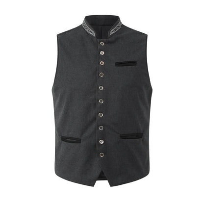 Davy | Men's Traditional Embroidered Slim Fit Vest