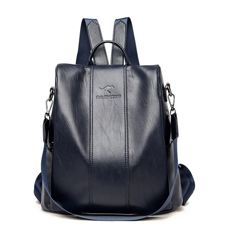 Davy | Theft-Proof Leather Backpack for Women in Vintage Style
