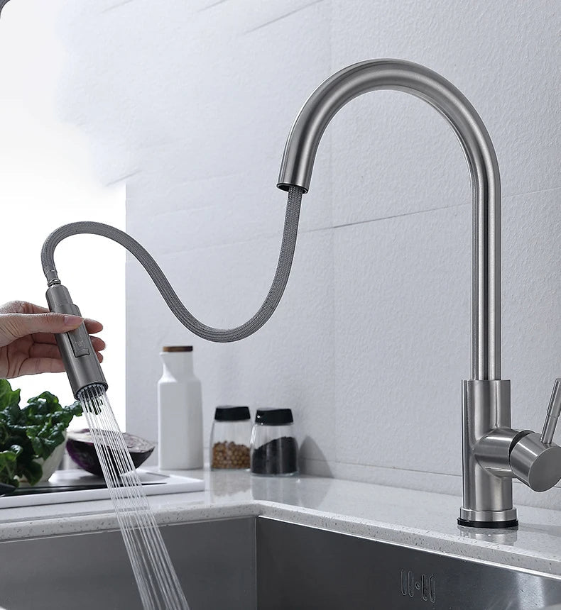 Davy | Smart Pull-Down Kitchen Faucet | Touch-Activated Mixer Tap with Flexible Hose
