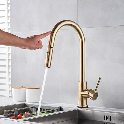 Davy | Smart Pull-Down Kitchen Faucet | Touch-Activated Mixer Tap with Flexible Hose