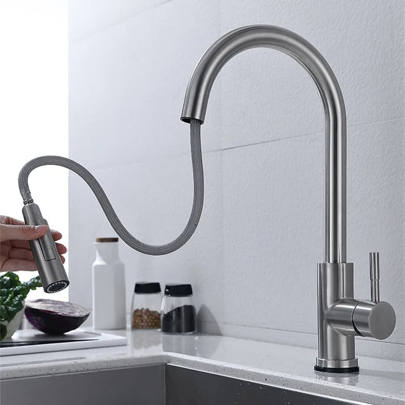Davy | Smart Pull-Down Kitchen Faucet | Touch-Activated Mixer Tap with Flexible Hose