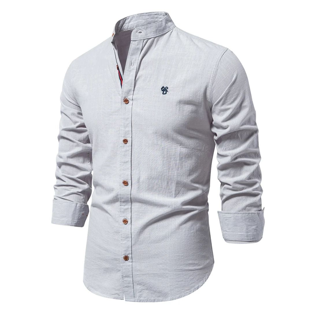 Davy | Men's Stylish Band Collar Casual Shirt