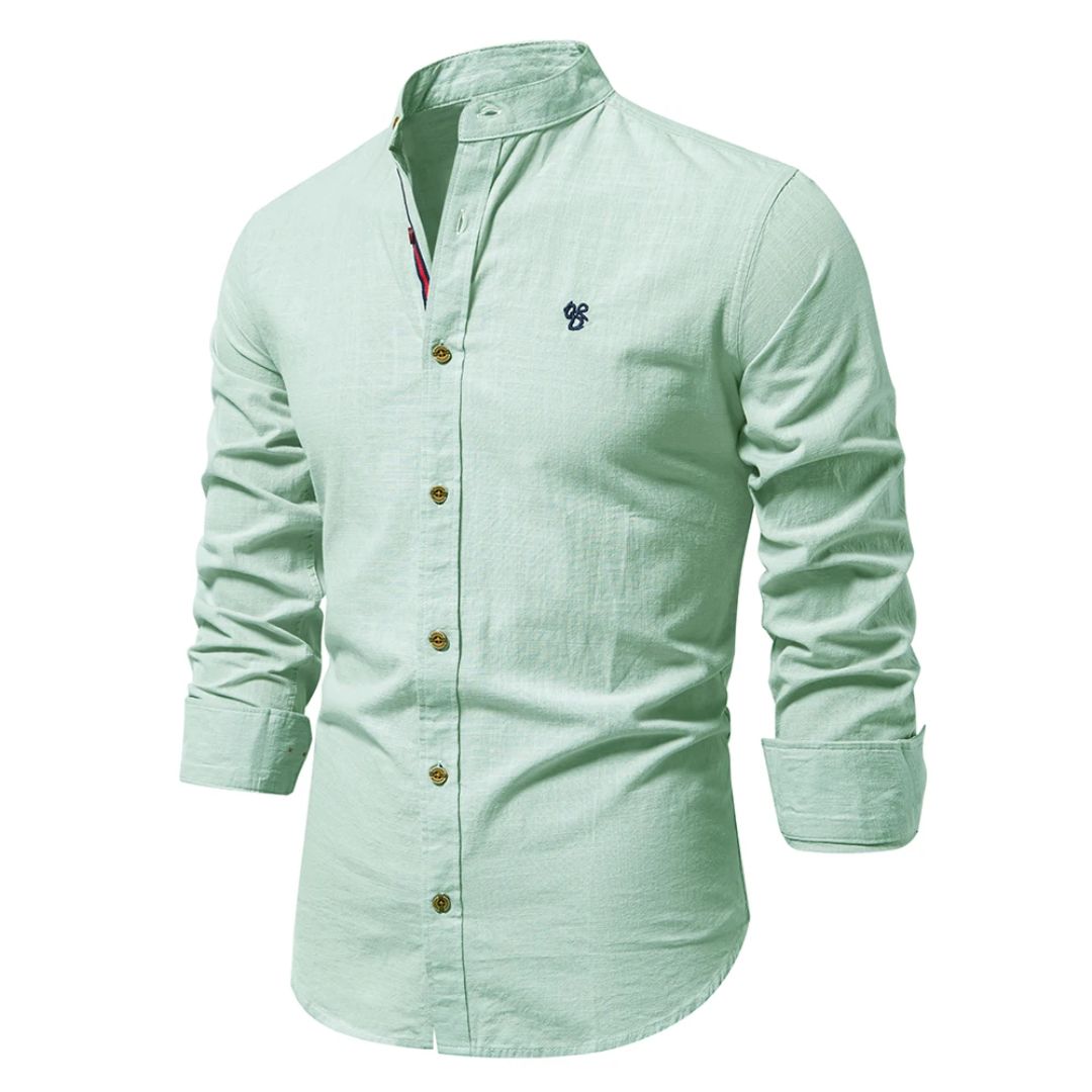 Davy | Men's Stylish Band Collar Casual Shirt