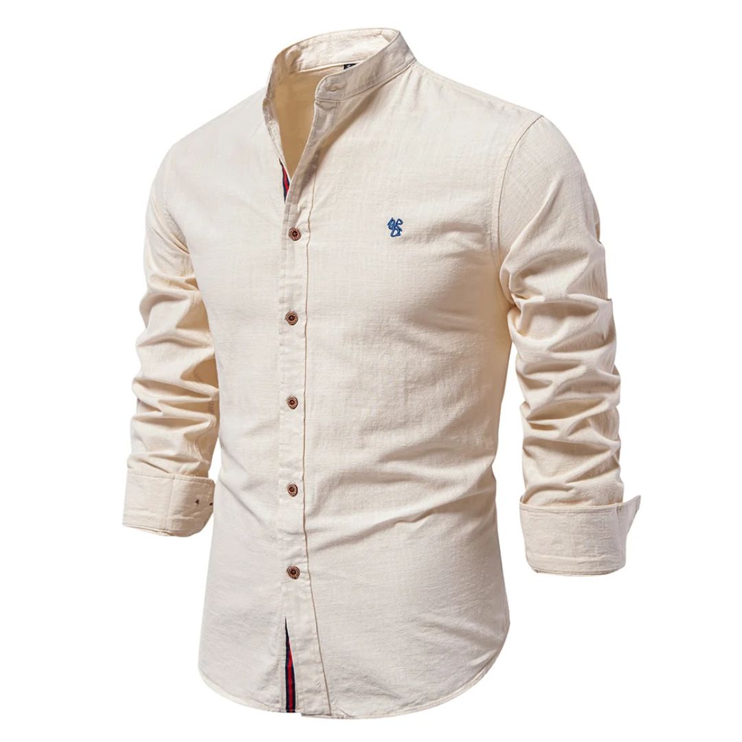 Davy | Men's Stylish Band Collar Casual Shirt