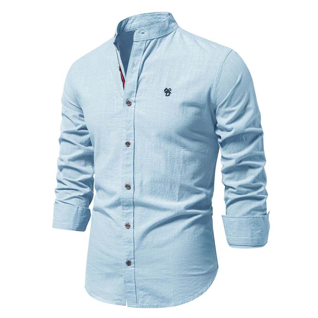 Davy | Men's Stylish Band Collar Casual Shirt