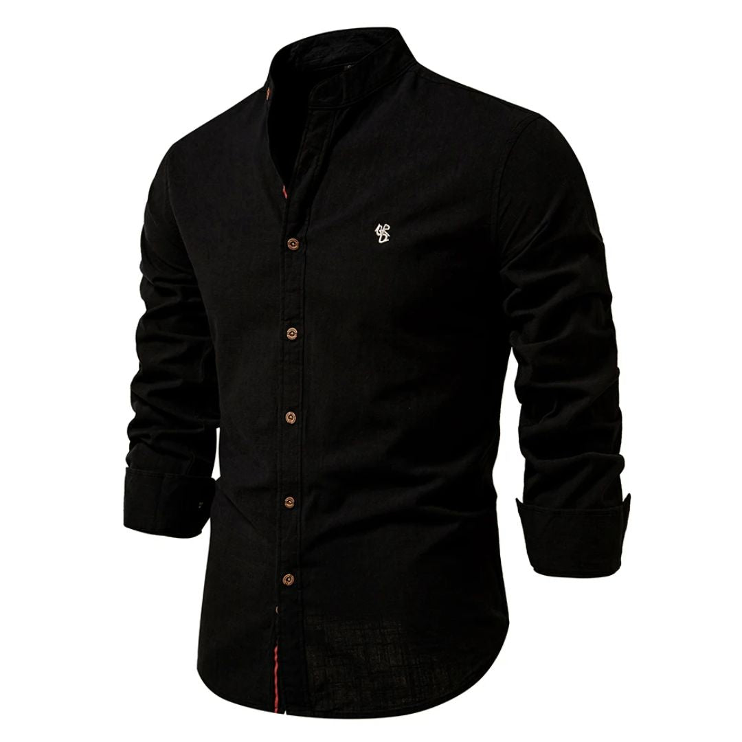 Davy | Men's Stylish Band Collar Casual Shirt