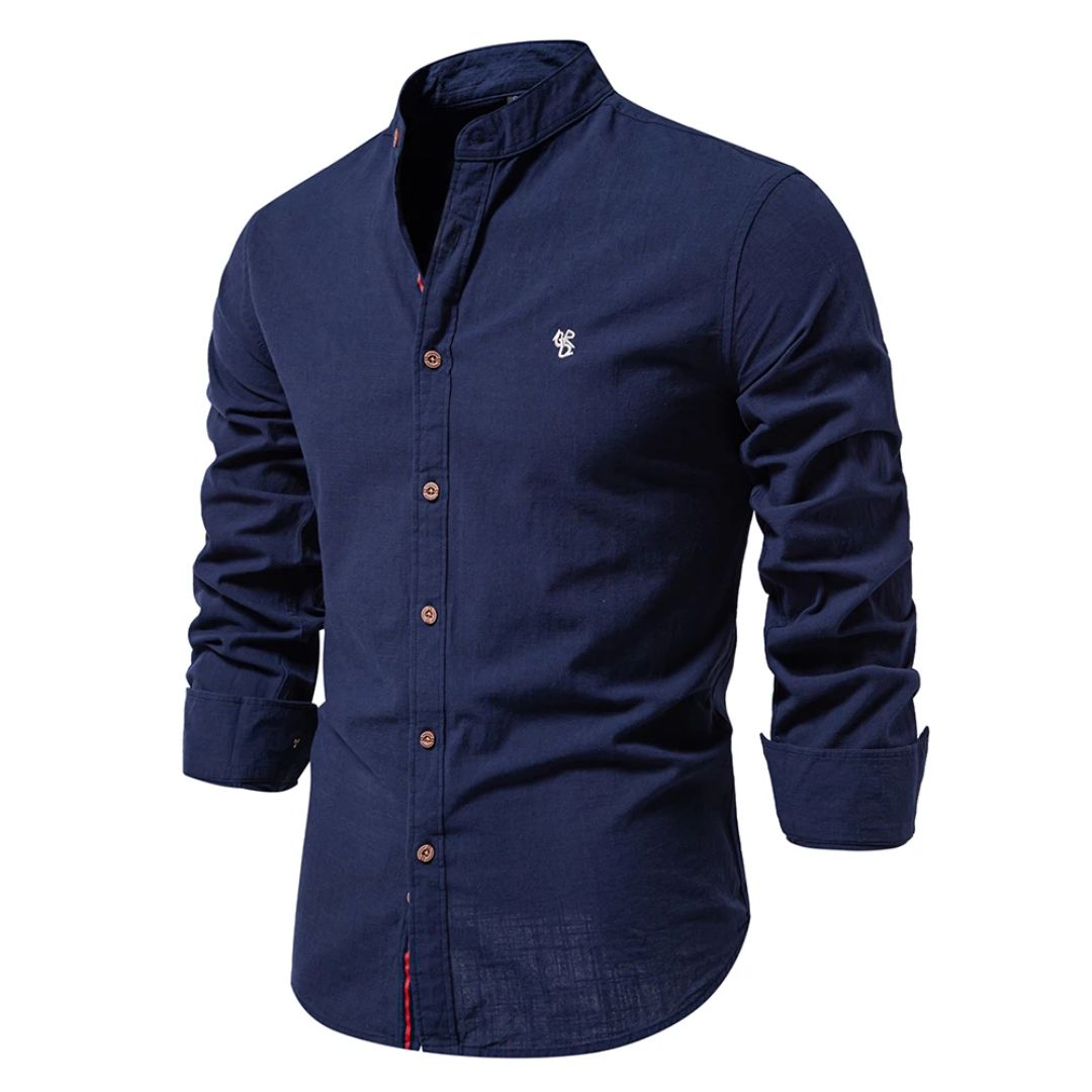 Davy | Men's Stylish Band Collar Casual Shirt