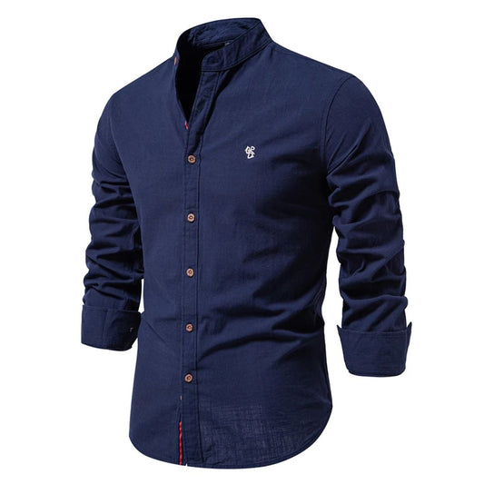 Davy | Men's Stylish Band Collar Casual Shirt