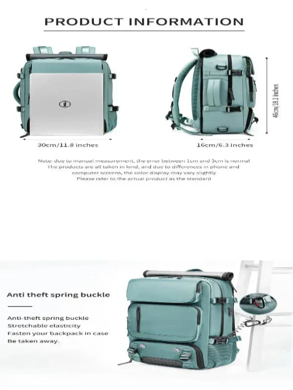Davy | TRAVELMAX Pack – Large Waterproof Travel Backpack with USB Charging Port