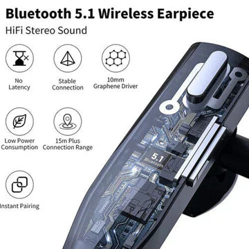 Davy | Trucker Dual Mic Wireless Bluetooth 5.1 Noise-Canceling Headset/Earpiece