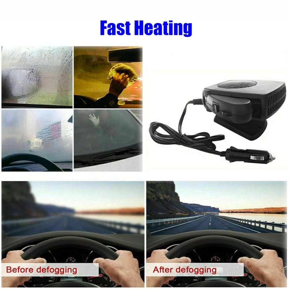 Davy | TurboHeat | 12V Car Heater – 150W/300W Ceramic Fan Heater, Portable Car Dehumidifier & Heater