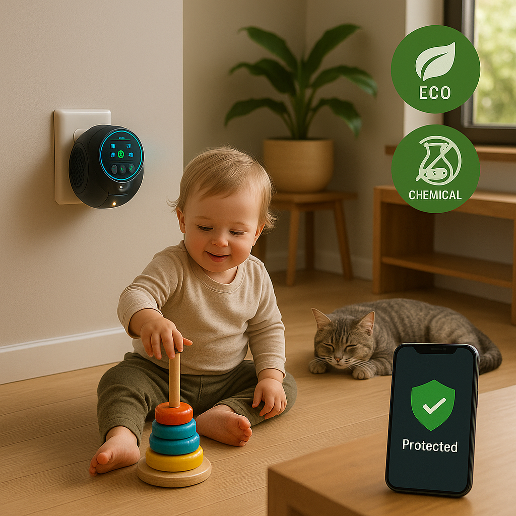 Davy | Ultrasonic Bee & Wasp Repellent Device | Chemical-Free. 360° Coverage for Home & Outdoor Pest Control