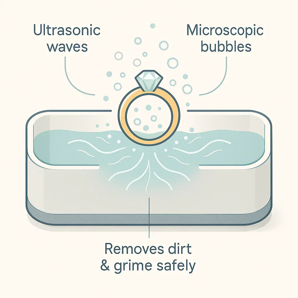 Davy | Ultrasonic Cleaning Device | Gentle, Efficient & Versatile for Jewelry, Glasses, Watches, and Dentures