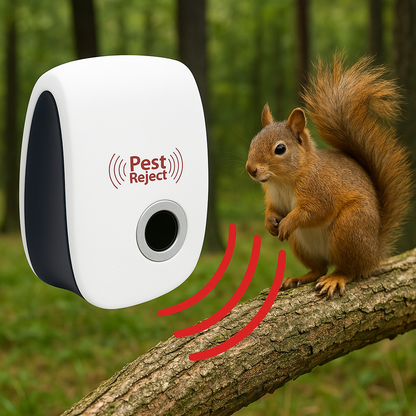 Davy | Ultrasonic Squirrel Repeller Device - Effective Pest Control to Deter Squirrels in 48 Hours for Gardens & Yards