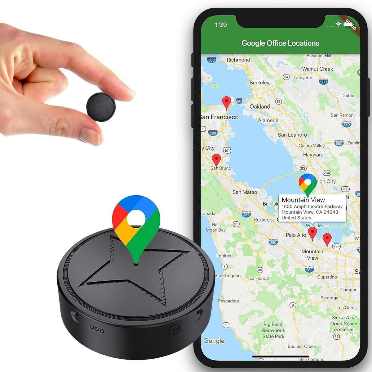 Davy UltraTrack | Magnetic Mini GPS Tracker | Real-Time Location & Cloud Logging | 500mAh Battery with Low-Power Alarm | GPS/LBS Dual-Mode | Theft & Vibration Alarm