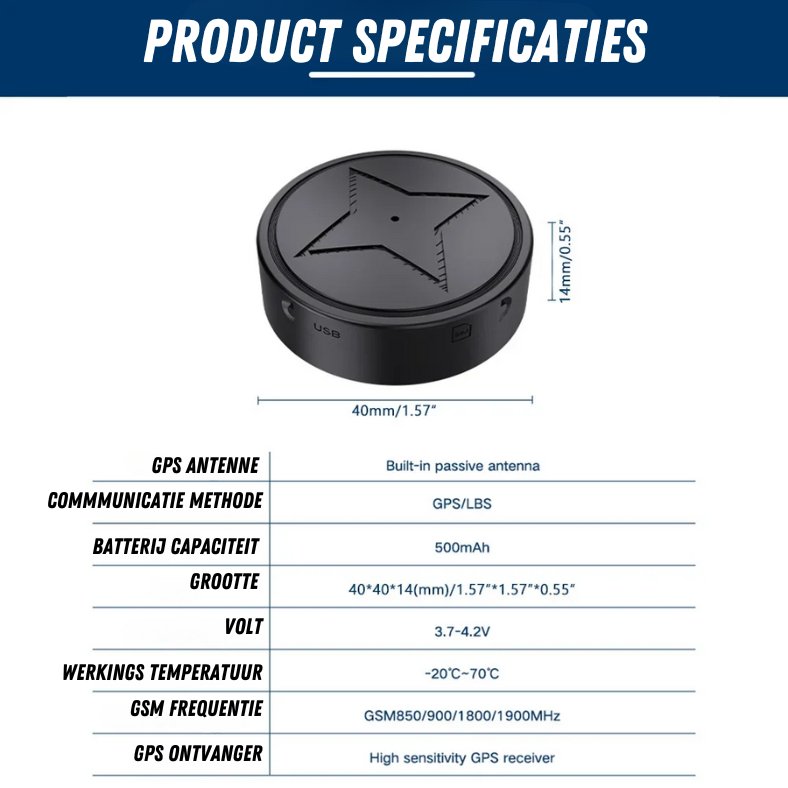 Davy UltraTrack | Magnetic Mini GPS Tracker | Real-Time Location & Cloud Logging | 500mAh Battery with Low-Power Alarm | GPS/LBS Dual-Mode | Theft & Vibration Alarm