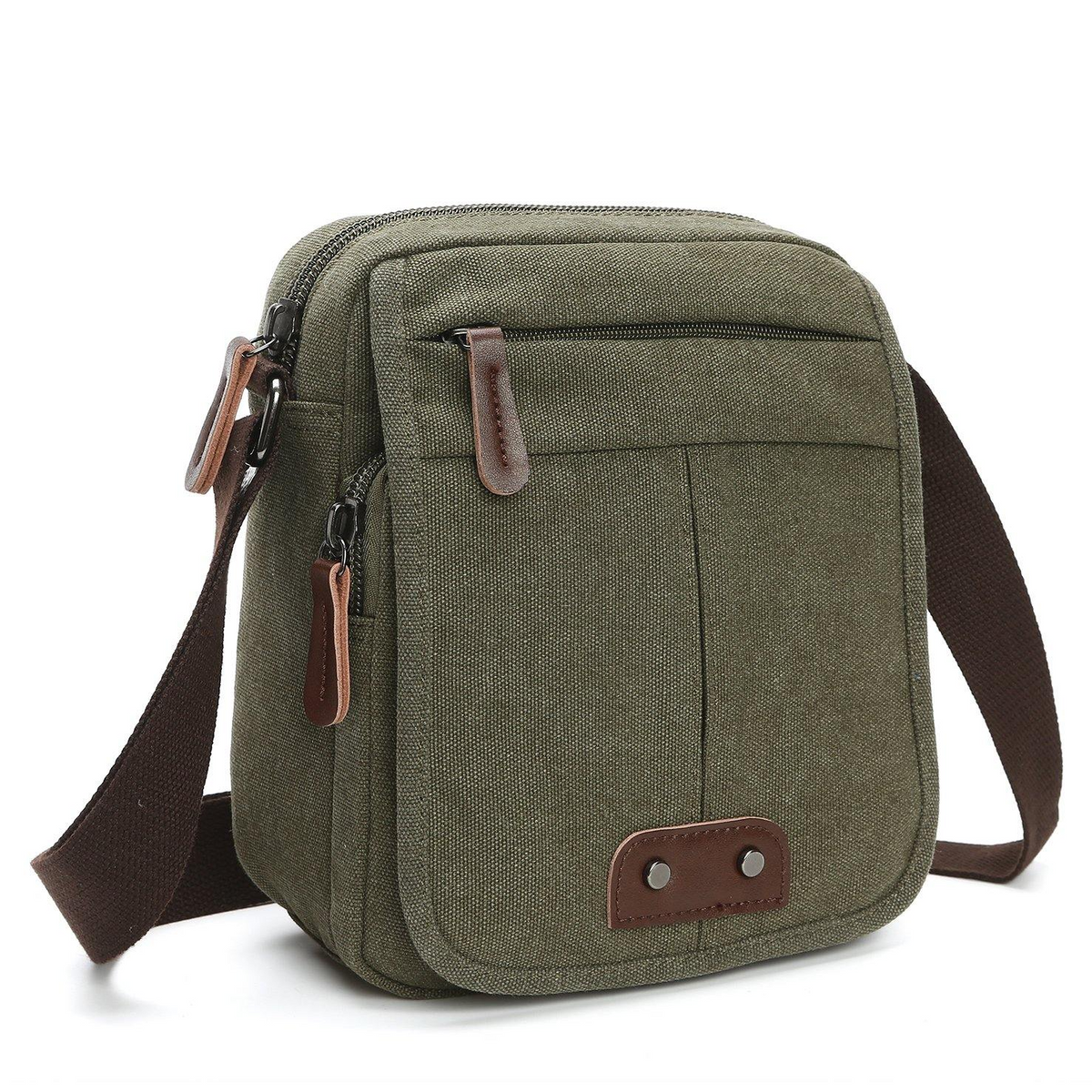Davy | Unisex Canvas Crossbody Bag with Zipper Pocket